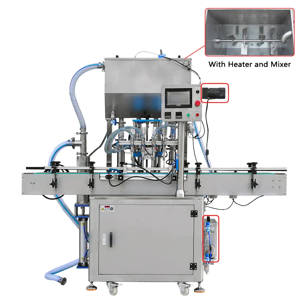 Automatic lotion and paste filling machine with conveyor and hopper